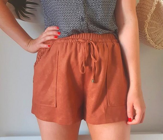 Short suédine Terracotta