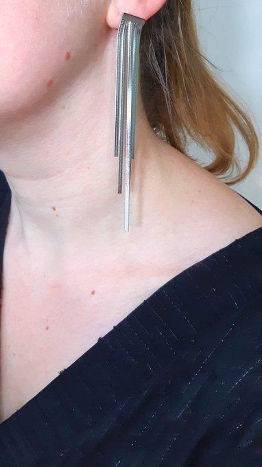 Boucles acier inoxydable argentées Sana