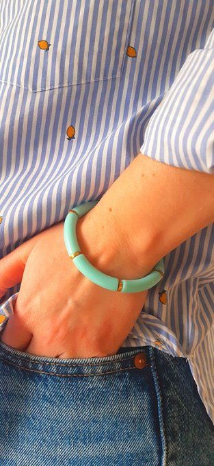 Bracelet élastique bleu ciel Maud