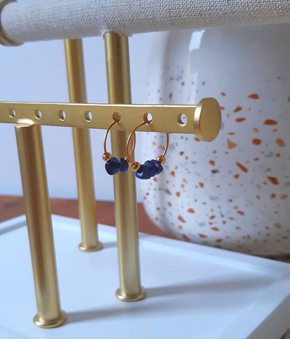 Créoles Mini Astre Lapis Lazuli