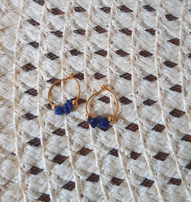Créoles Mini Astre Lapis Lazuli