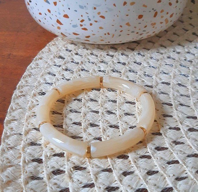 Bracelet élastique crème Maud