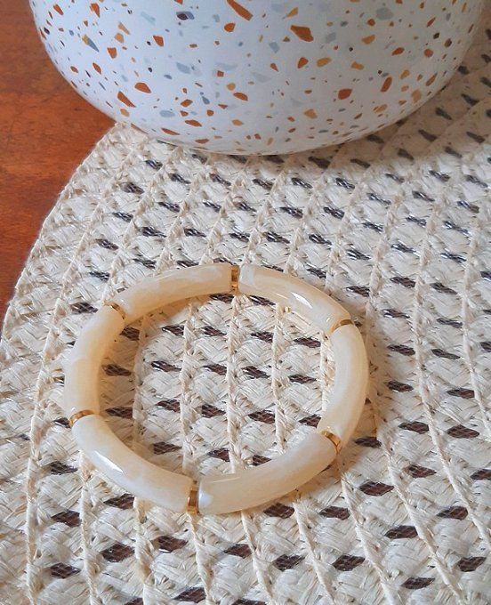 Bracelet élastique crème Maud