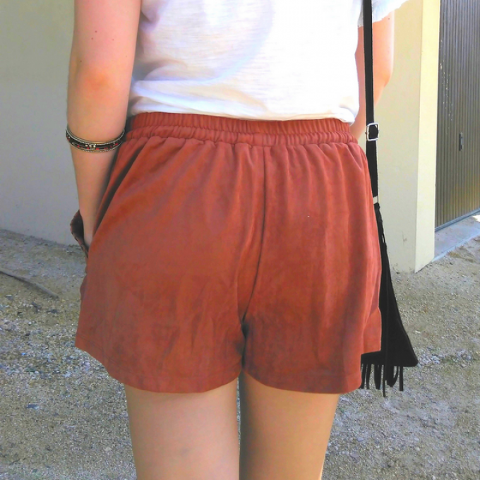 Short suédine Terracotta