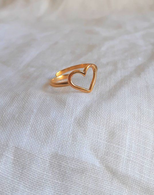 Bague en acier dorée Aina