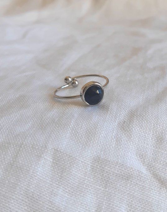 Bague acier argentée Alice
