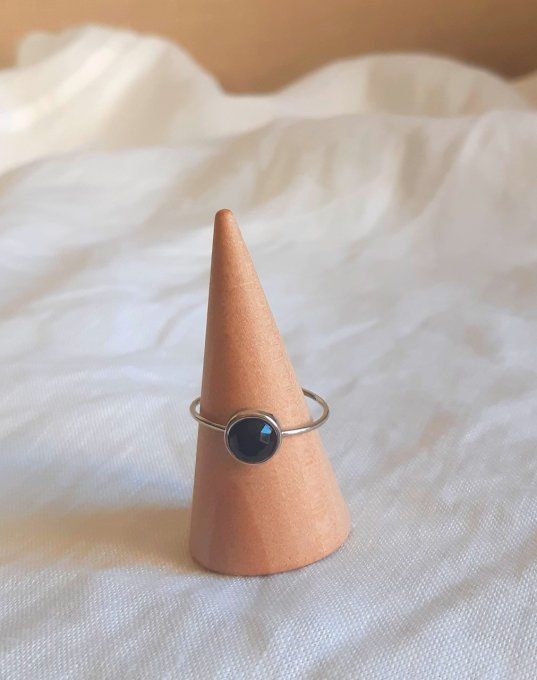 Bague acier argentée Alice