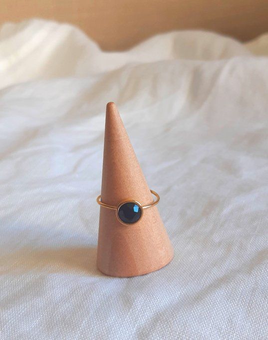 Bague acier dorée Alice