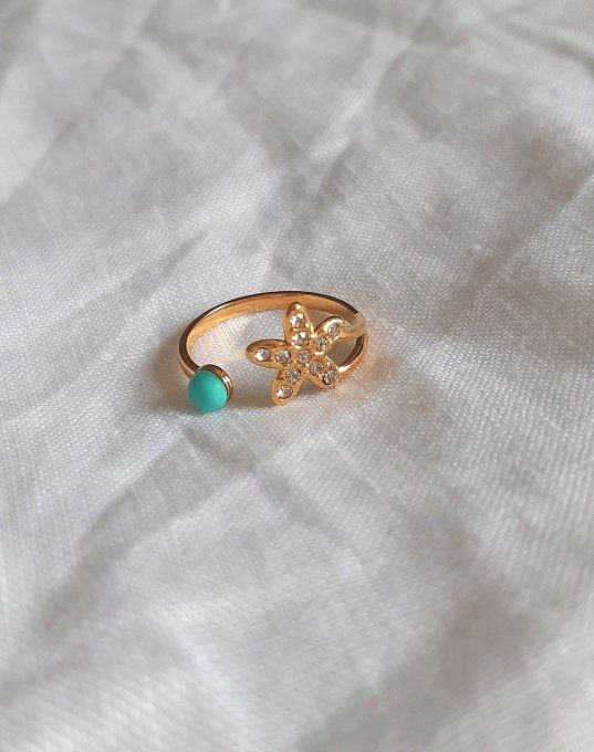 Bague acier dorée Benalmadena