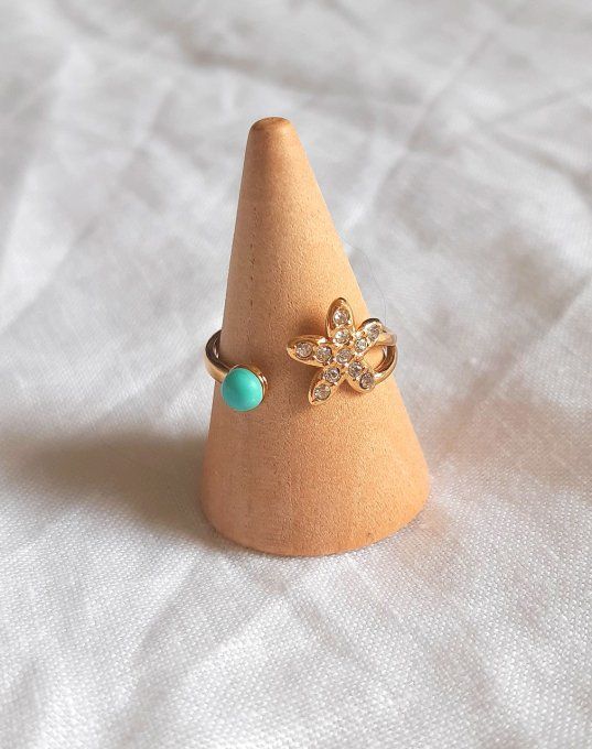 Bague acier dorée Benalmadena