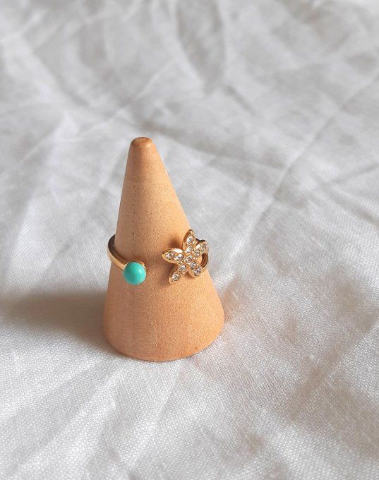 Bague acier dorée Benalmadena