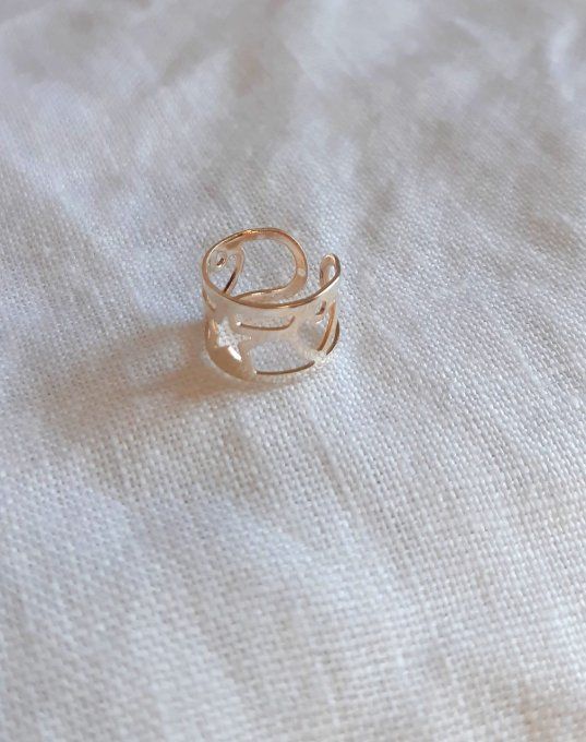 Bague d'oreille en laiton argentée Harmonie