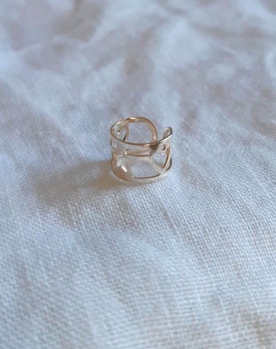 Bague d'oreille en laiton argentée Harmonie