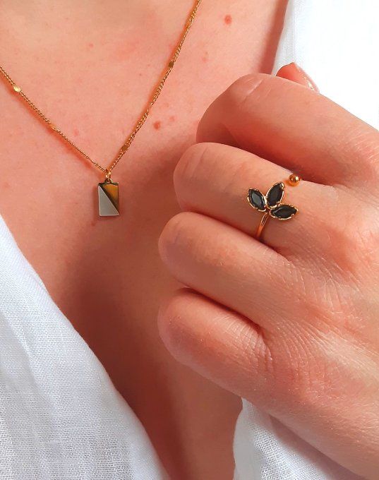 Bague en acier dorée Lisa