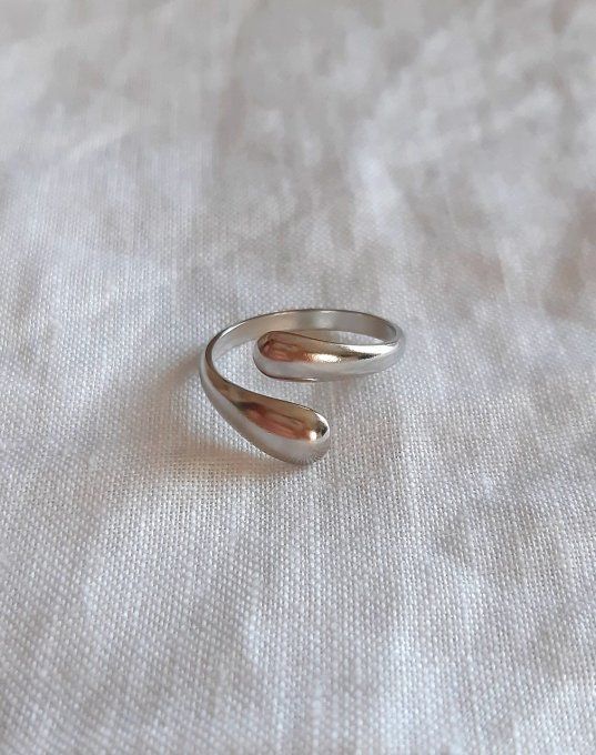 Bague en acier argentée Luna