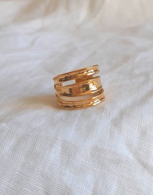 Bague en acier inoxydable dorée Jamie