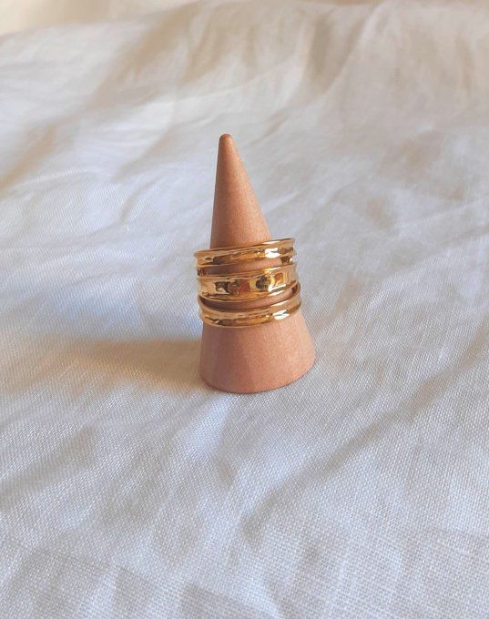 Bague en acier inoxydable dorée Jamie