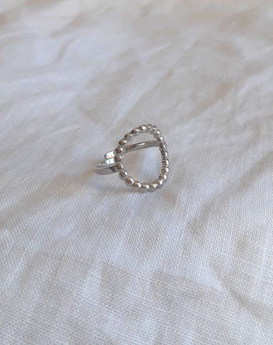Bague en acier inoxydable Julia argentée