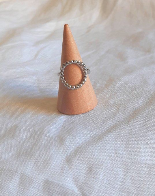 Bague en acier inoxydable Julia argentée