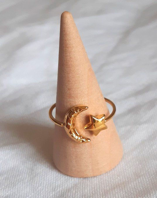 Bague en acier dorée Moka