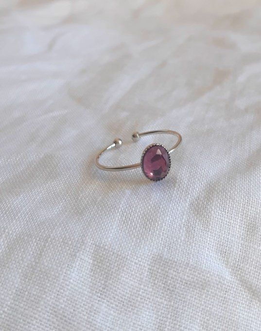 Bague violette/argentée Vénus