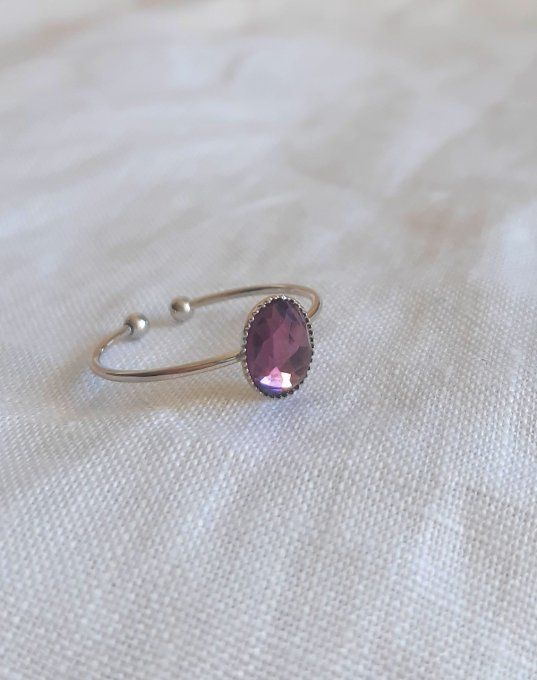 Bague violette/argentée Vénus