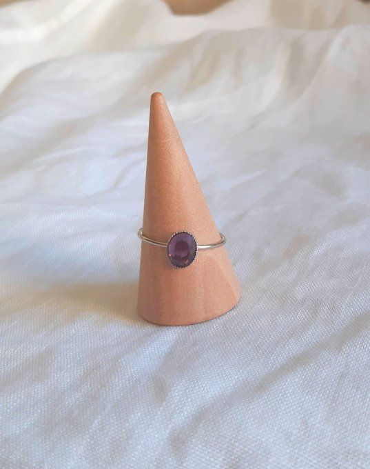 Bague violette/argentée Vénus