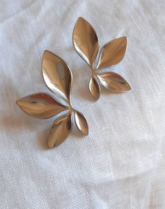 Boucles en acier inoxydable argentées Amélia
