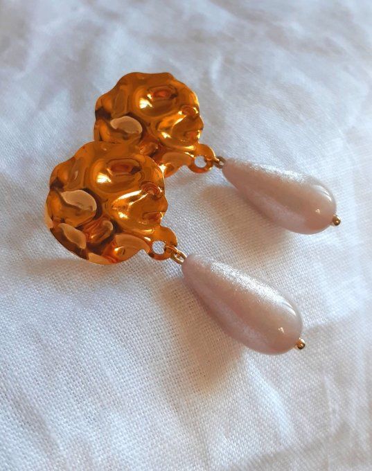 Boucles en acier lila/dorée Axel