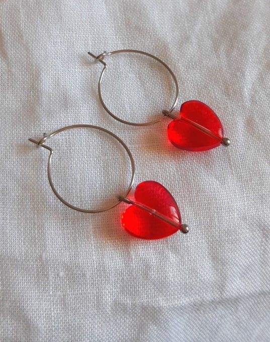 Créoles en acier argentées Cupidon