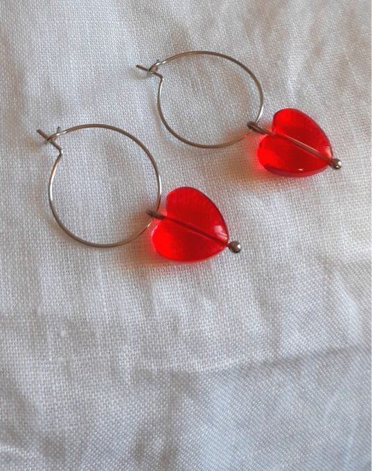 Créoles en acier argentées Cupidon