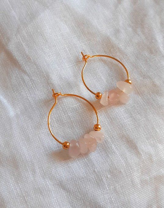 Créoles Astre Quartz rose