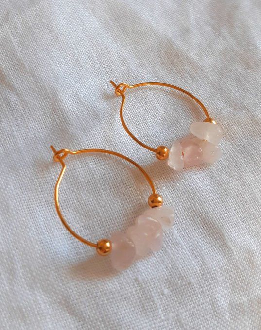 Créoles Astre Quartz rose