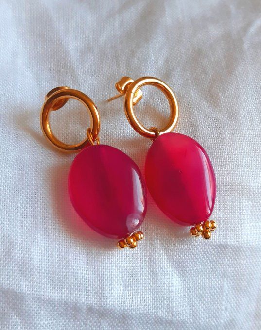 Boucles acier pierre Magnolia