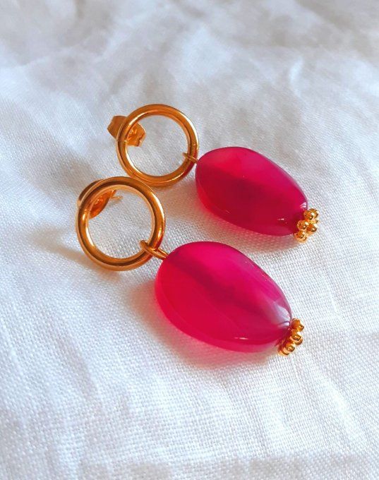 Boucles acier pierre Magnolia