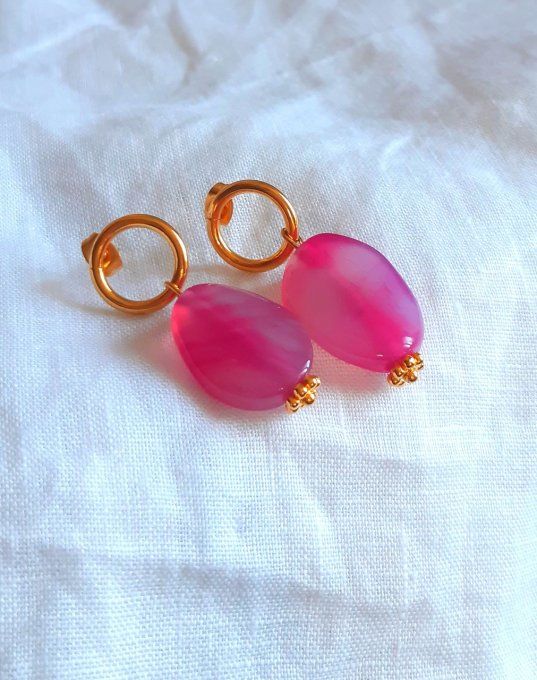 Boucles acier pierre Magnolia
