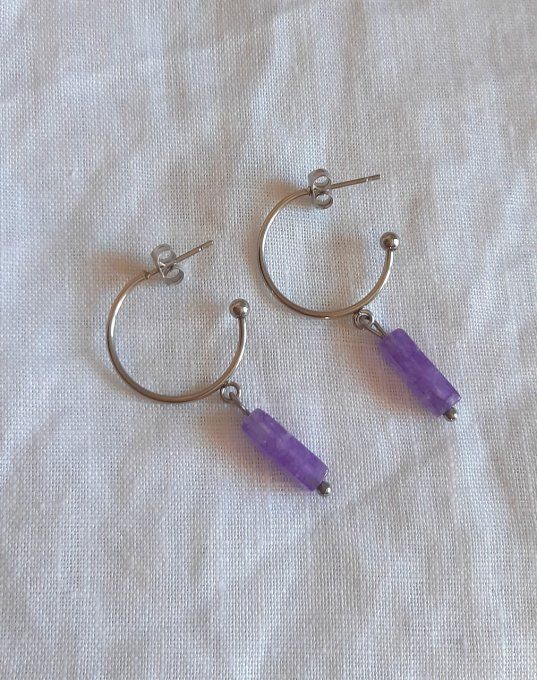 Boucles en acier argentées Adèle