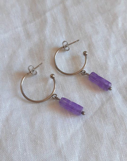 Boucles en acier argentées Adèle