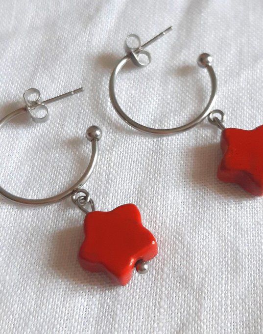 Boucles en acier argentées Grenat