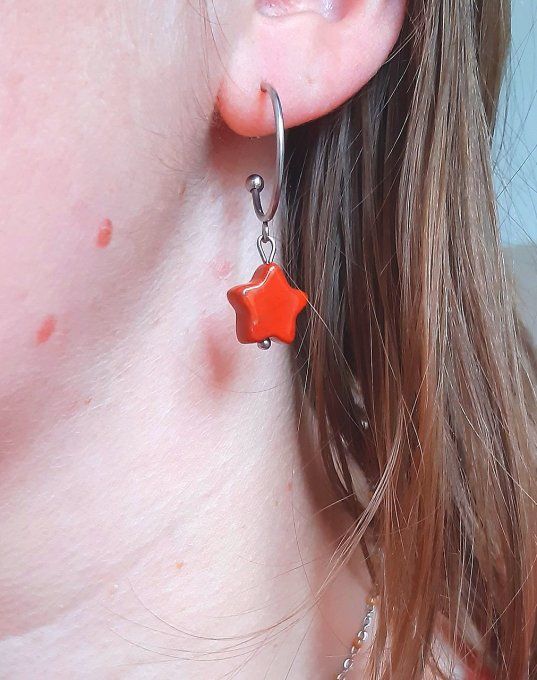 Boucles en acier argentées Grenat