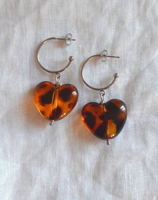 Boucles Léopard en acier inoxydable argentées