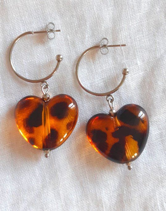 Boucles Léopard en acier inoxydable argentées