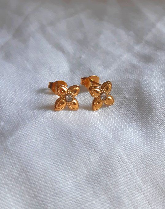 Puces en acier dorées Calie