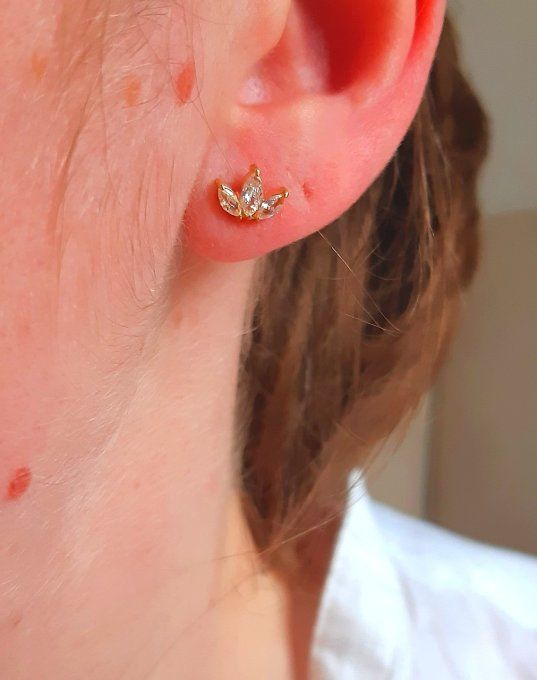 Puces en acier dorées Eva