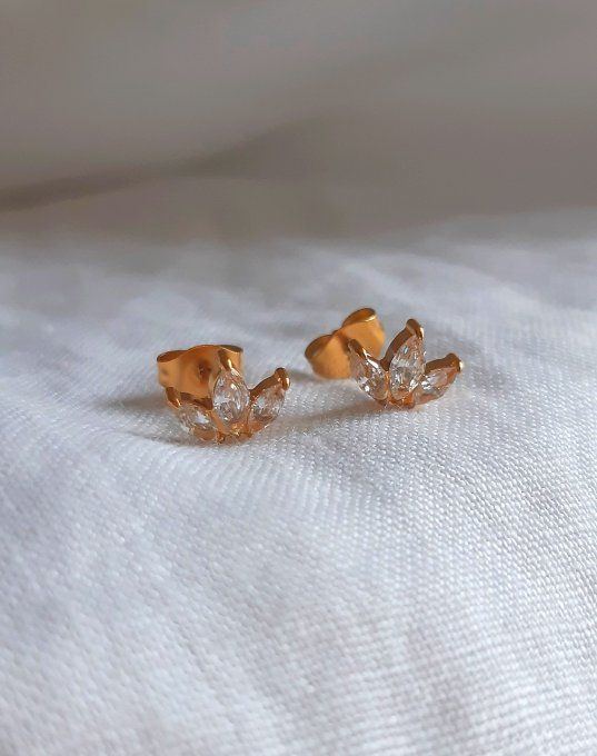 Puces en acier dorées Eva