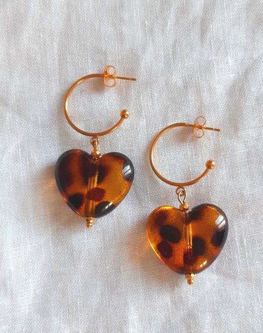 Boucles Léopard en acier inoxydable dorées