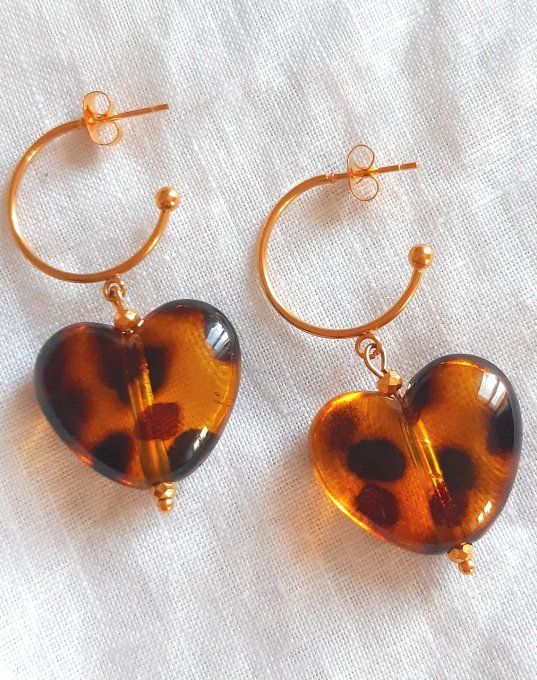 Boucles Léopard en acier inoxydable dorées