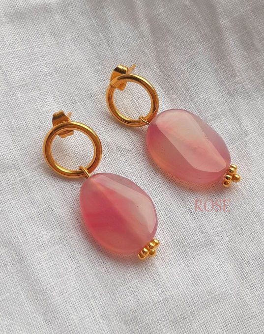 Boucles acier pierre Magnolia