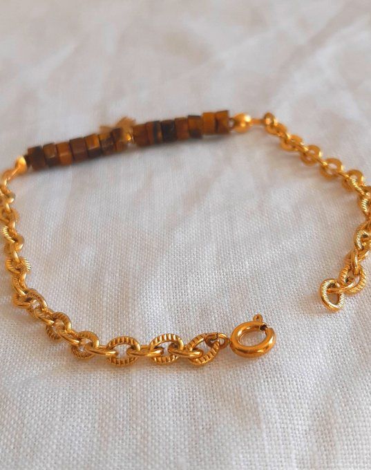 Bracelet acier oeil de tigre Bird