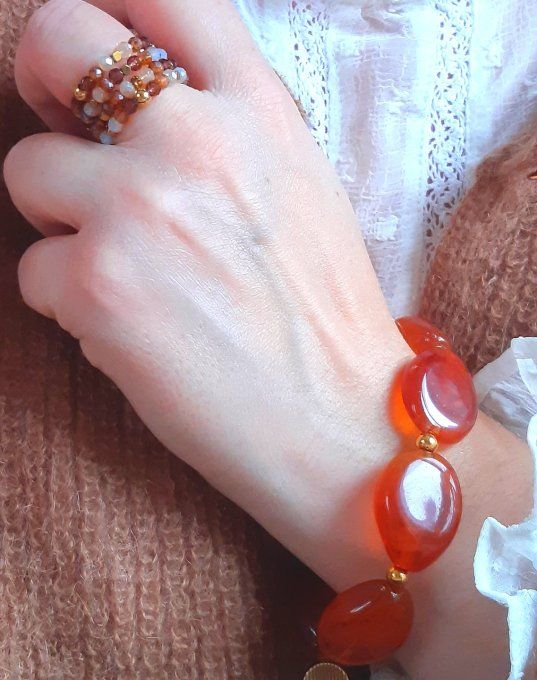 Bague en perles Cannelle 